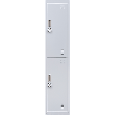 2-Door Vertical Locker for Office Gym Shed School Home Storage