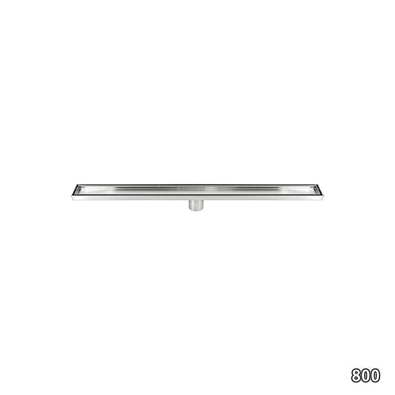 800mm Tile Insert Shower Bathroom Stainless Steel Grate Drain w/Centre outlet Floor Waste