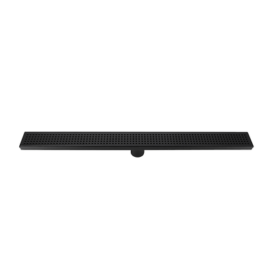 800mm Bathroom Shower Black Grate Drain w/Centre outlet Floor Waste
