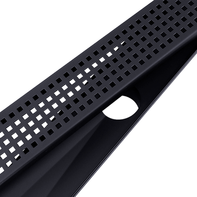800mm Bathroom Shower Black Grate Drain w/Centre outlet Floor Waste
