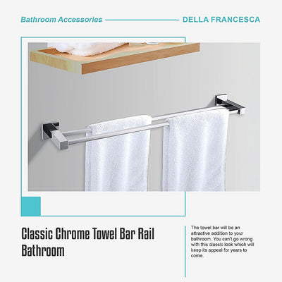 Classic Chrome Towel Bar Rail Bathroom
