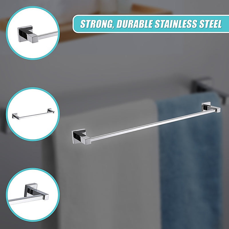 Classic Chrome Towel Bar Rail Bathroom