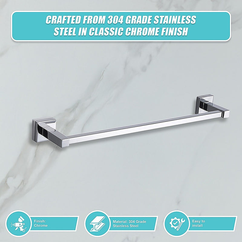 Classic Chrome Towel Bar Rail Bathroom