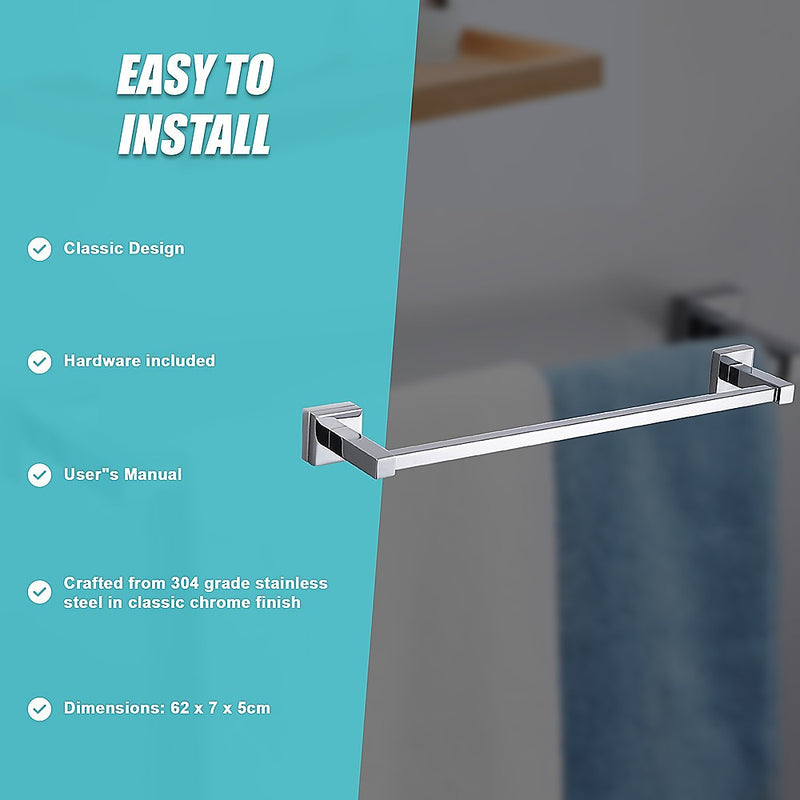 Classic Chrome Towel Bar Rail Bathroom