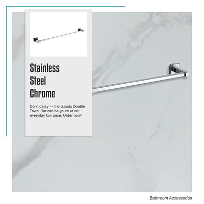 Classic Chrome Towel Bar Rail Bathroom