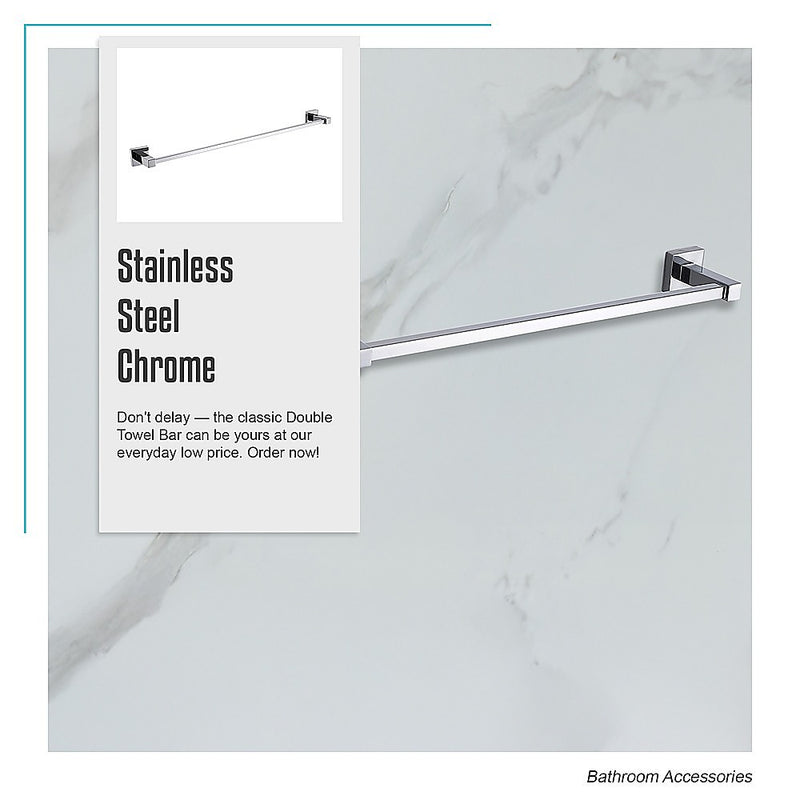 Classic Chrome Towel Bar Rail Bathroom