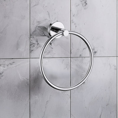 Classic Chrome Towel Bar Rail Ring Bathroom