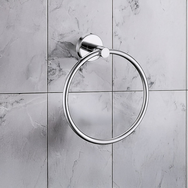 Classic Chrome Towel Bar Rail Ring Bathroom