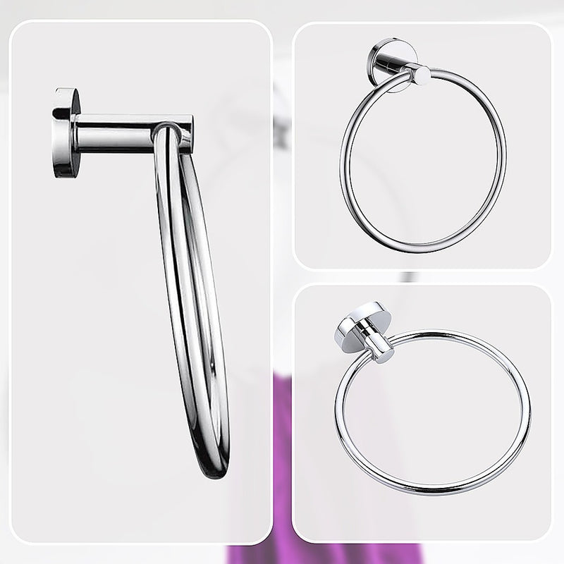 Classic Chrome Towel Bar Rail Ring Bathroom