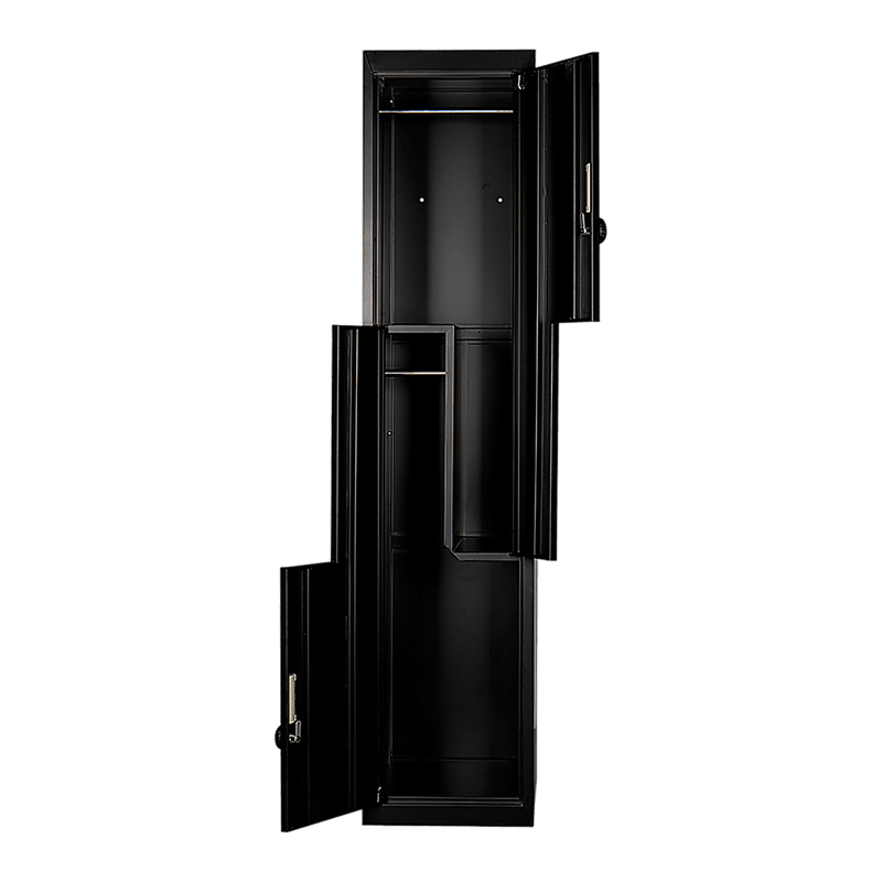 Black Two-Door L-shaped Office Gym Shed Storage Lockers