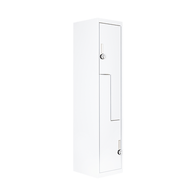 Grey Two-Door L-shaped Office Gym Shed Storage Lockers