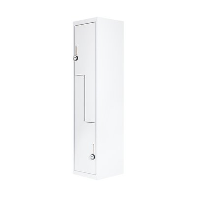 Grey Two-Door L-shaped Office Gym Shed Storage Lockers
