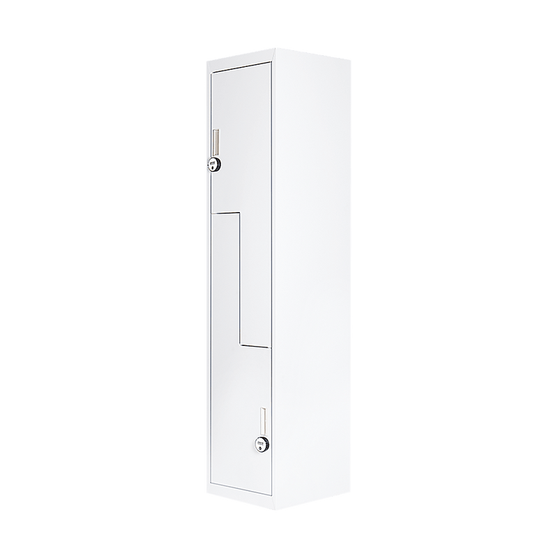 Grey Two-Door L-shaped Office Gym Shed Storage Lockers