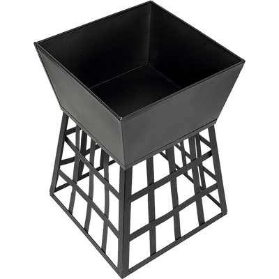 Black Fire Pit Square Log Patio Garden Heater Outdoor Table Top BBQ Camping