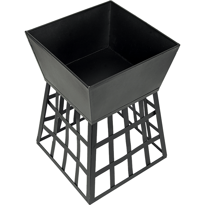 Black Fire Pit Square Log Patio Garden Heater Outdoor Table Top BBQ Camping