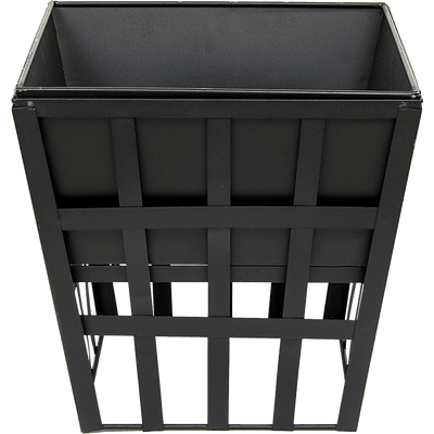 Black Fire Pit Square Log Patio Garden Heater Outdoor Table Top BBQ Camping