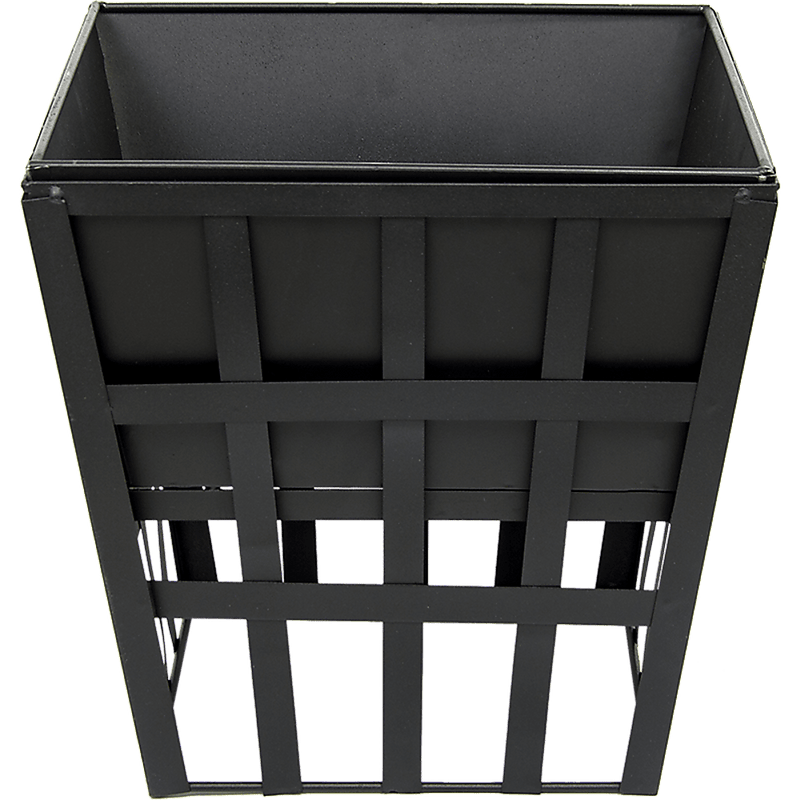 Black Fire Pit Square Log Patio Garden Heater Outdoor Table Top BBQ Camping