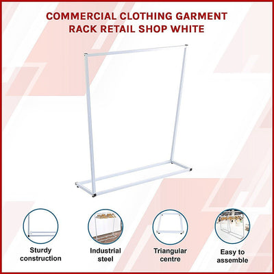 Commercial Clothing Garment Rack Retail Shop White