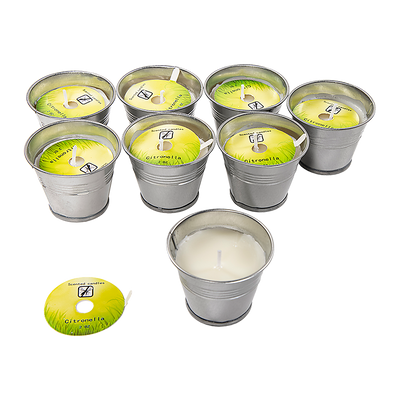 8x Mosquito Insect Bug Repellent Small Bucket Citronella Candles