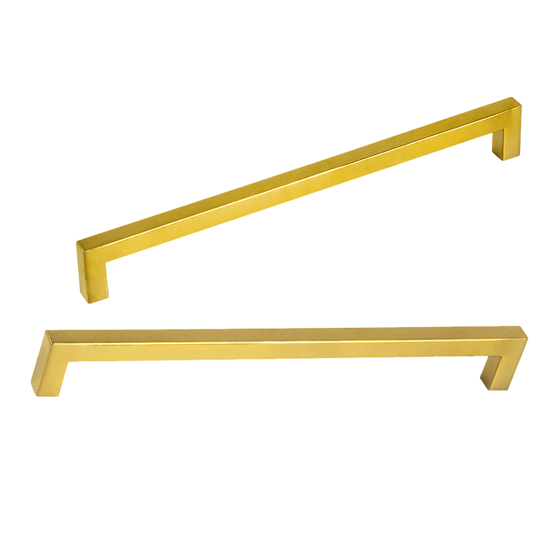 15x Brushed Brass Drawer Pulls Kitchen Cabinet Handles - Gold Finish 256mm