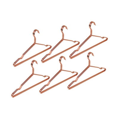 Adult 16.5" Rose Gold Shiny Metal Wire Coat Suit Top Clothes Hangers (60pc per set)