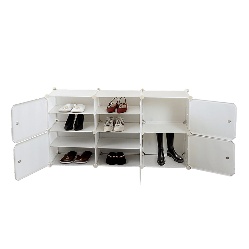 White Cube DIY Shoe Cabinet Rack Storage Portable Stackable Organiser Stand
