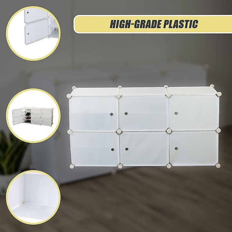 White Cube DIY Shoe Cabinet Rack Storage Portable Stackable Organiser Stand