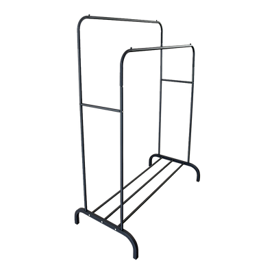 Heavy Metal Double Clothes Rail Hanging Rack Garment Display Stand Storage Shelf