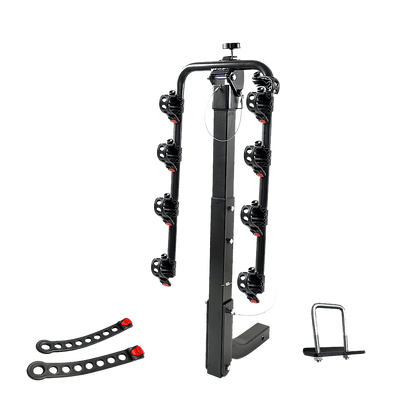 Premium 4-Bike Carrier Rack Hitch Mount Swing Down Bicycle Rack W/ 2" Receiver