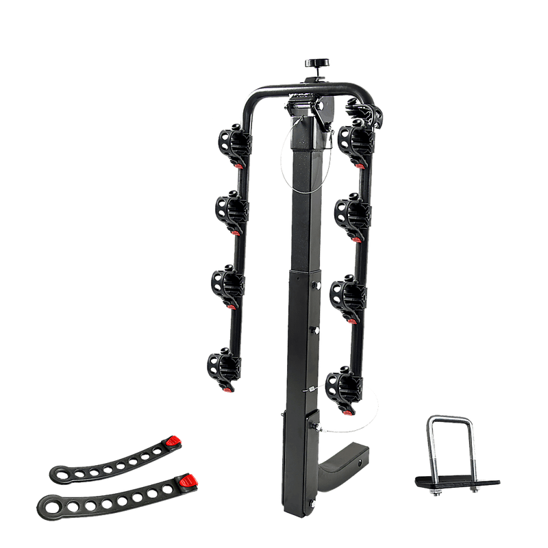 Premium 4-Bike Carrier Rack Hitch Mount Swing Down Bicycle Rack W/ 2" Receiver