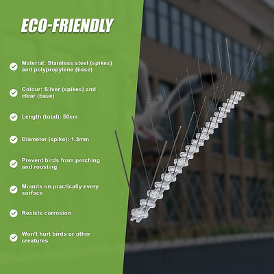 20x 50cm Bird Spike S304 wire Spikes Eaves Pigeon Gull Starling 10M