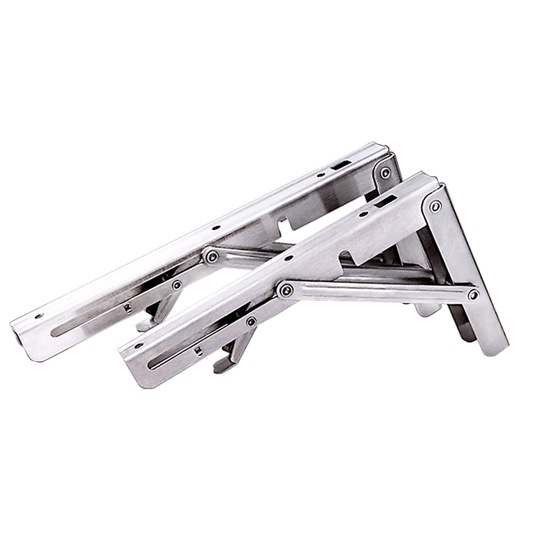 2x 20" Stainless Steel Folding Table Bracket Shelf Bench 50kg Load Heavy Duty
