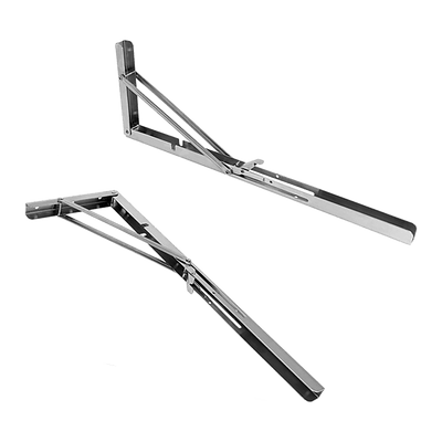 2x 20" Stainless Steel Folding Table Bracket Shelf Bench 50kg Load Heavy Duty