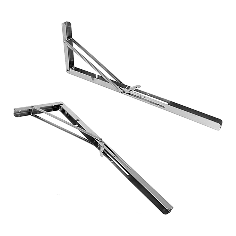 2x 20" Stainless Steel Folding Table Bracket Shelf Bench 50kg Load Heavy Duty