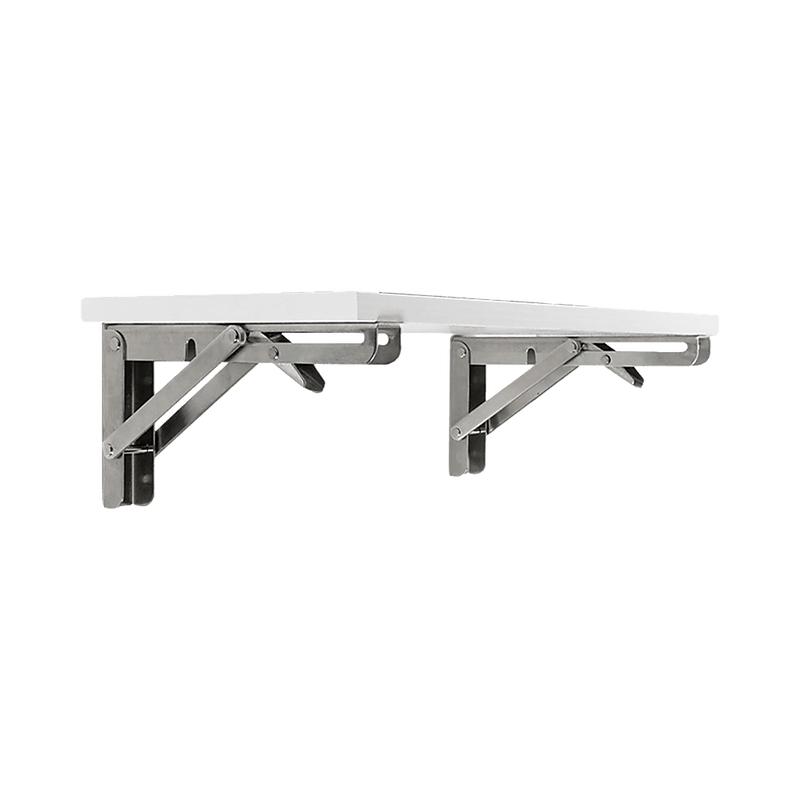 2x 20" Stainless Steel Folding Table Bracket Shelf Bench 50kg Load Heavy Duty