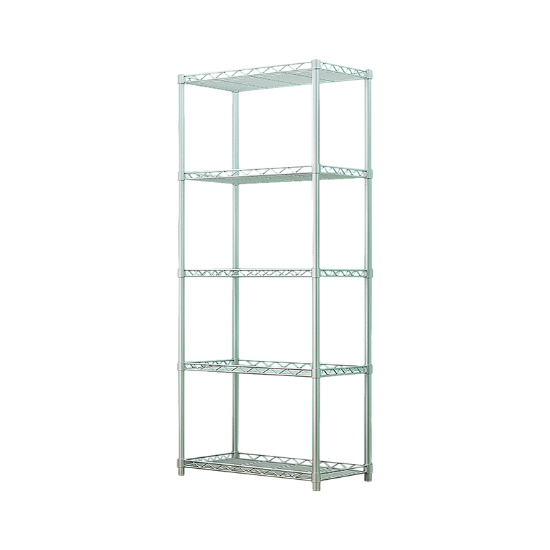 5 Tier Silver Metal Storage Rack Shelving Wire Shelf