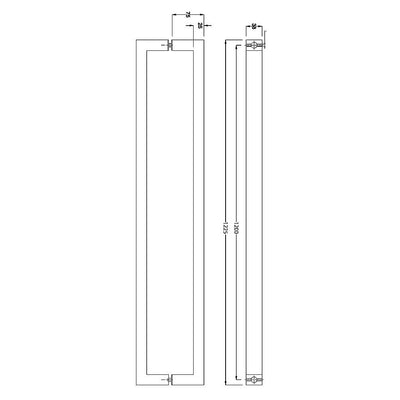 Entrance Door Pull Handle Matte Black 1200mm