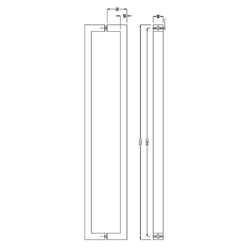 Entrance Door Pull Handle Matte Black 1200mm