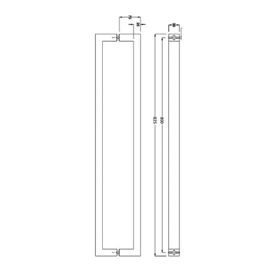 Entrance Door Pull Handle Brushed satin 800mm