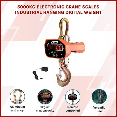 5000kg Electronic Crane Scales Industrial Hanging Digital Weight