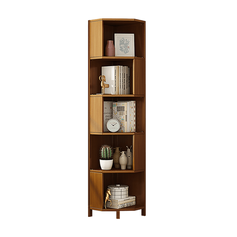 5-Shelf Corner Bookcase Industrial Bookshelf Display Storage Stand