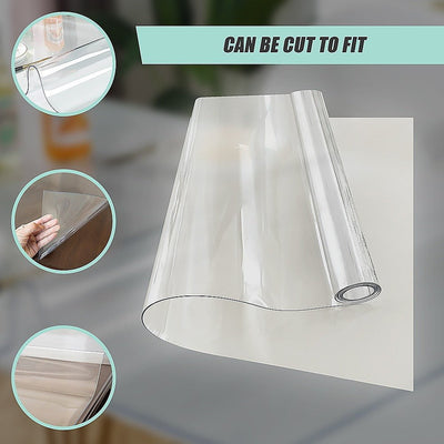 PVC Tablecloth Protector 107X213.4CM Clear Plastic Table Cloth Cover Transparent