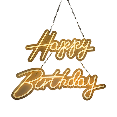 Happy Birthday Neon Sign Hanging Glowing Party Decoration