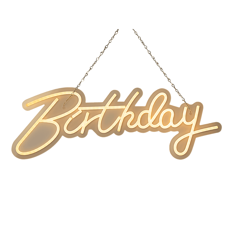 Happy Birthday Neon Sign Hanging Glowing Party Decoration