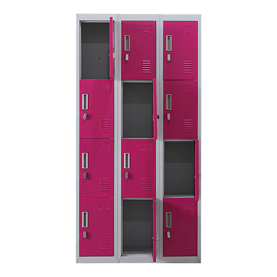 12-Door Locker for Office Gym Shed School Home Storage - Padlock-operated