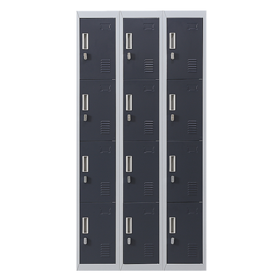 12-Door Locker for Office Gym Shed School Home Storage - Padlock-operated