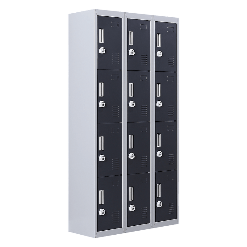 12-Door Locker for Office Gym Shed School Home Storage - 3-Digit Combination Lock