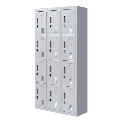 12-Door Locker for Office Gym Shed School Home Storage - Padlock-operated