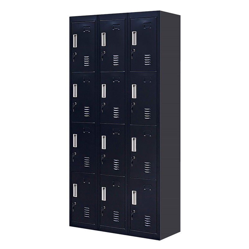 12-Door Locker for Office Gym Shed School Home Storage - Standard Lock with Keys