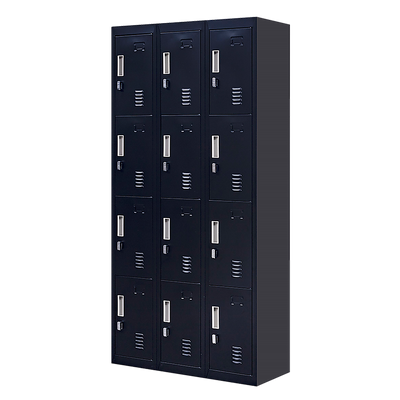 12-Door Locker for Office Gym Shed School Home Storage - Padlock-operated